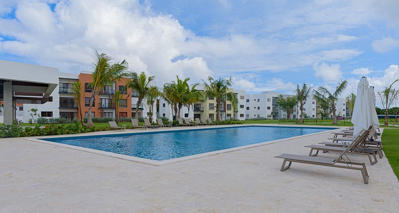 Apartamento de 1 Habitación con Piscina y Gimnasio