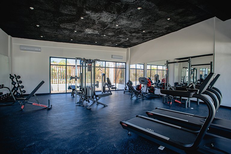 Apartamento vista a piscina, gym y cerca de playa